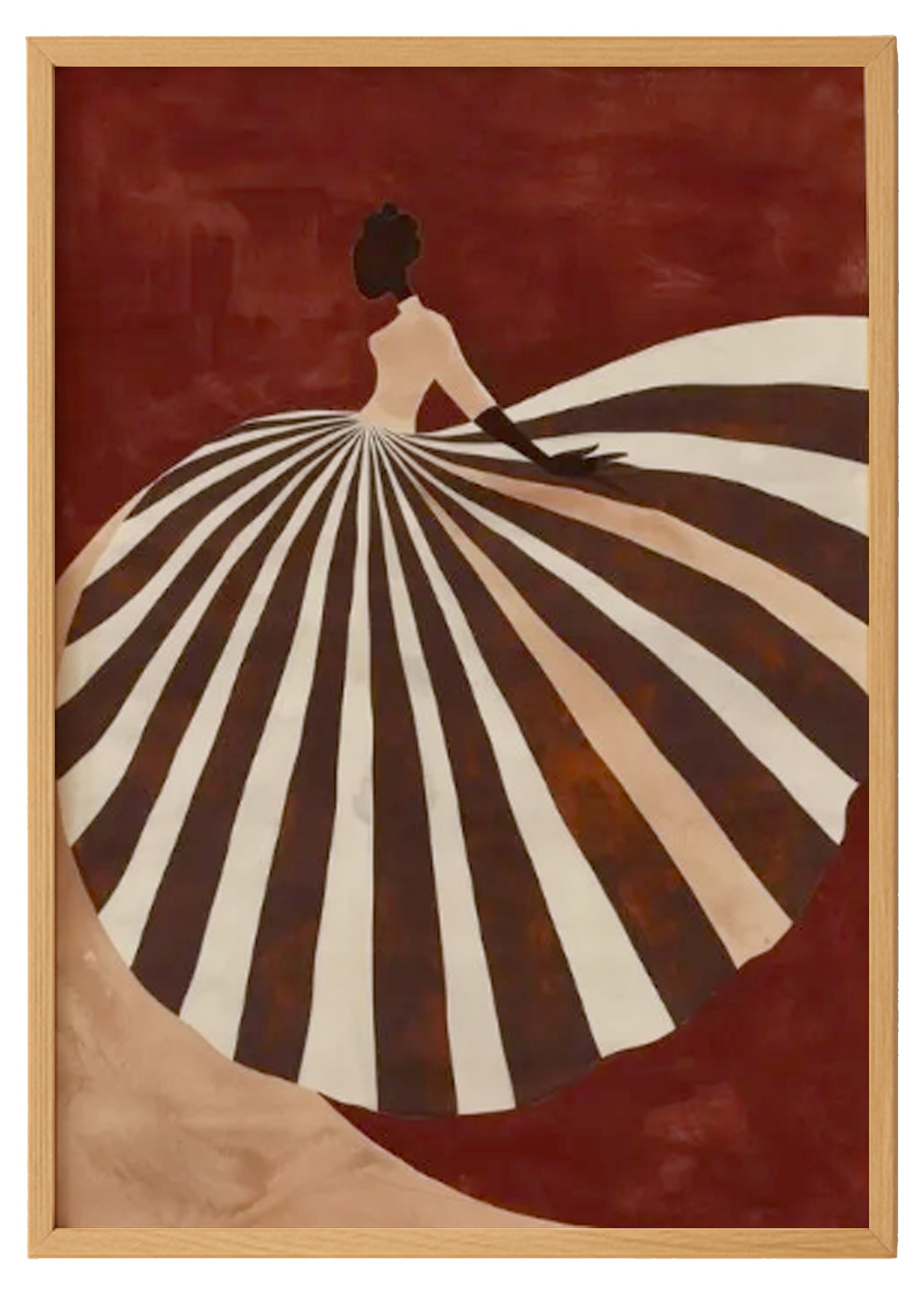 Contemporary Art - Dark Brown Striped Digital Print 0