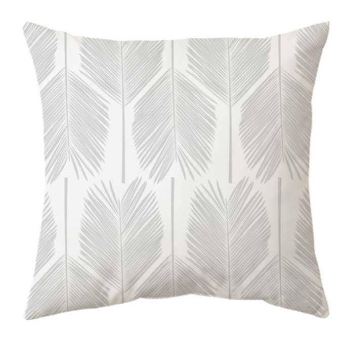 Cycas Cushion ( Grey on white ) 0