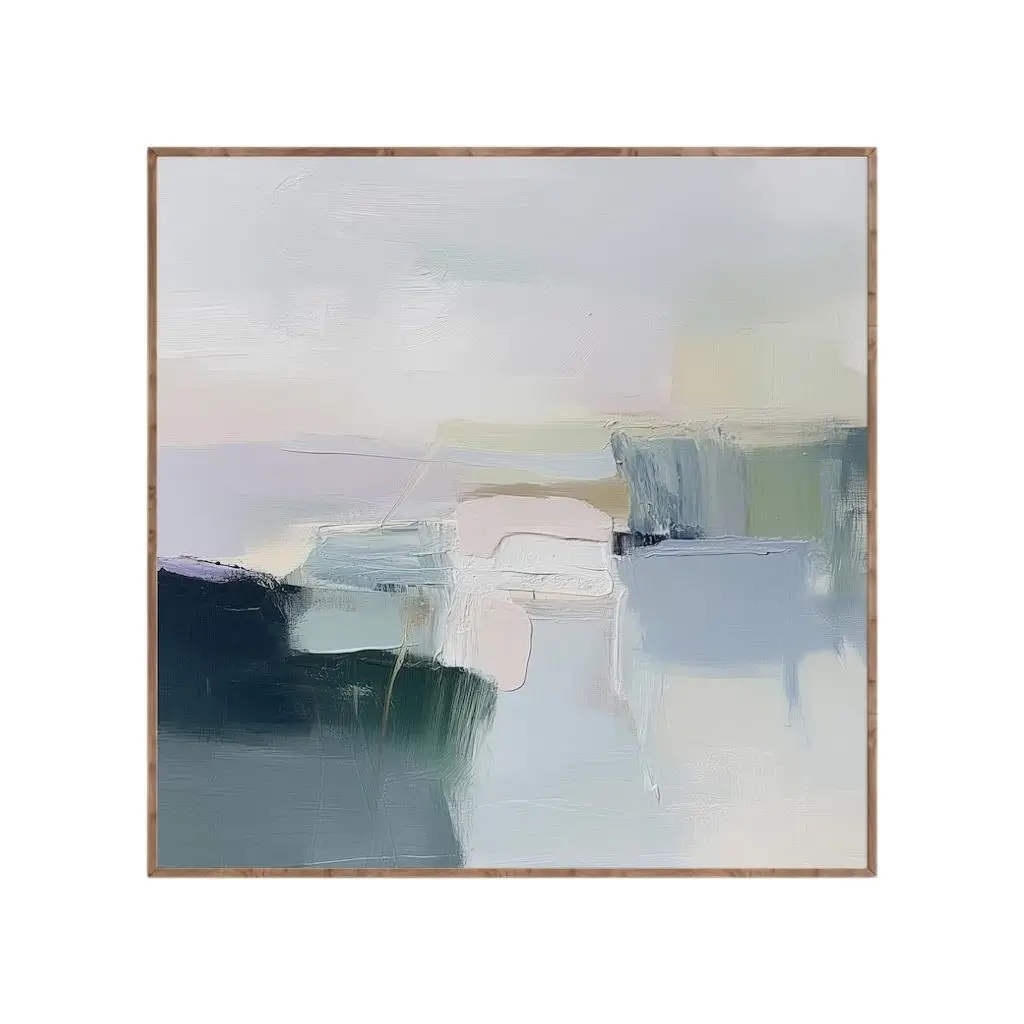 Soft Horizon Abstract Landscape Print – Calm Modern Wall Art 0