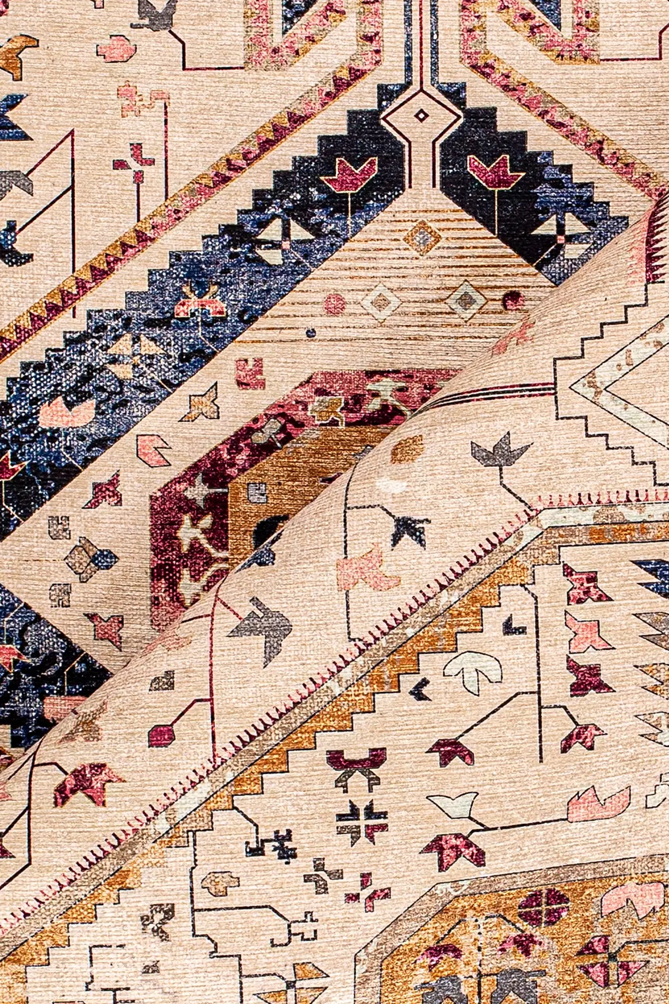 Mahriza Digital Woven Rug – Tribal Geometry and Modern Comfort 1