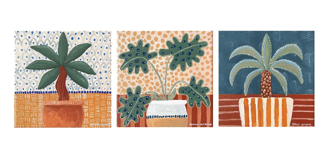 3 Palm Canvas Paintings 0