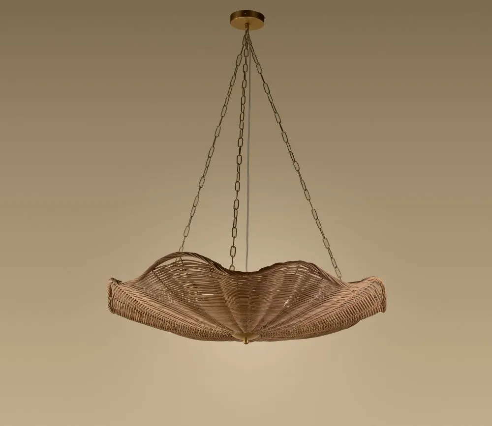 White Lotus Bamboo Ceiling Lighting 1