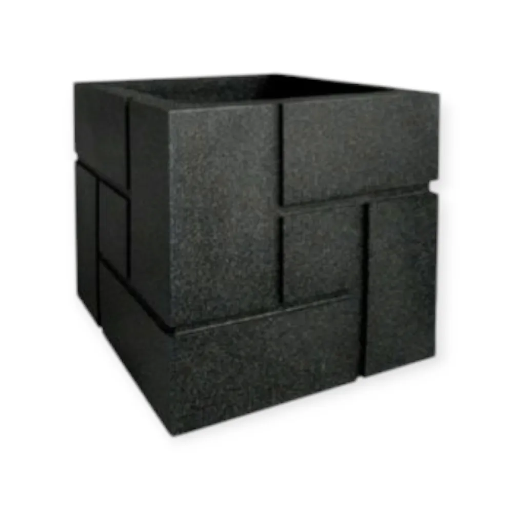 Blocks Geometric Cube Fiber Plant Pot 0