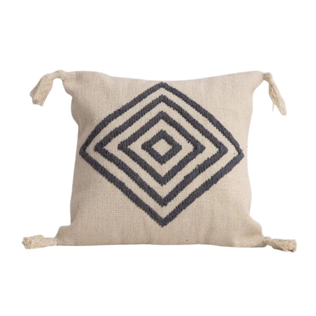 Diamond Fringes Cotton Cushion 0