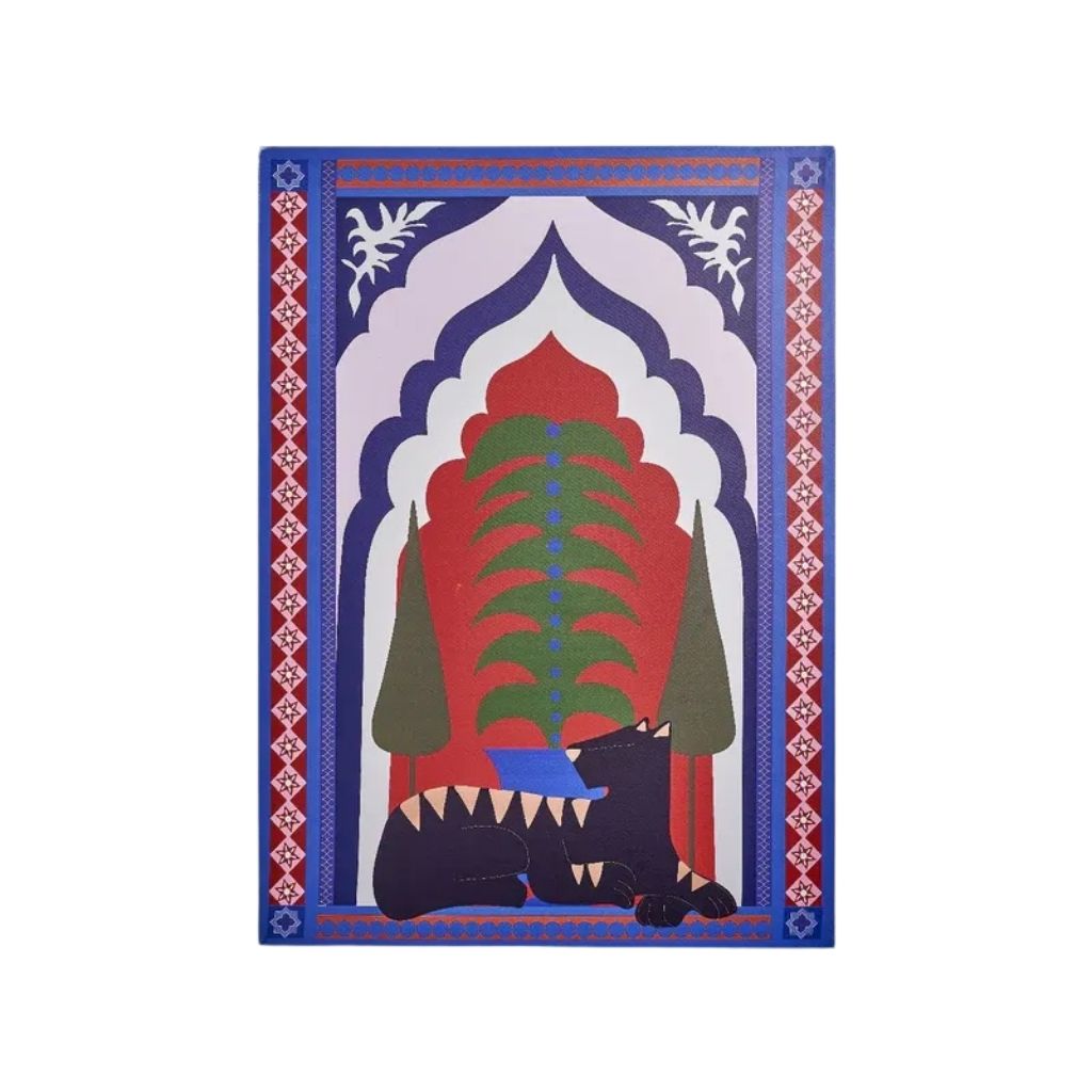 Persian Folklore-Inspired Canvas – Olive Grove in Architectural Frame 0