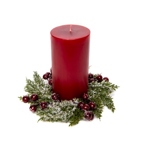 Candle Wreath with Colored Pillar Candle image