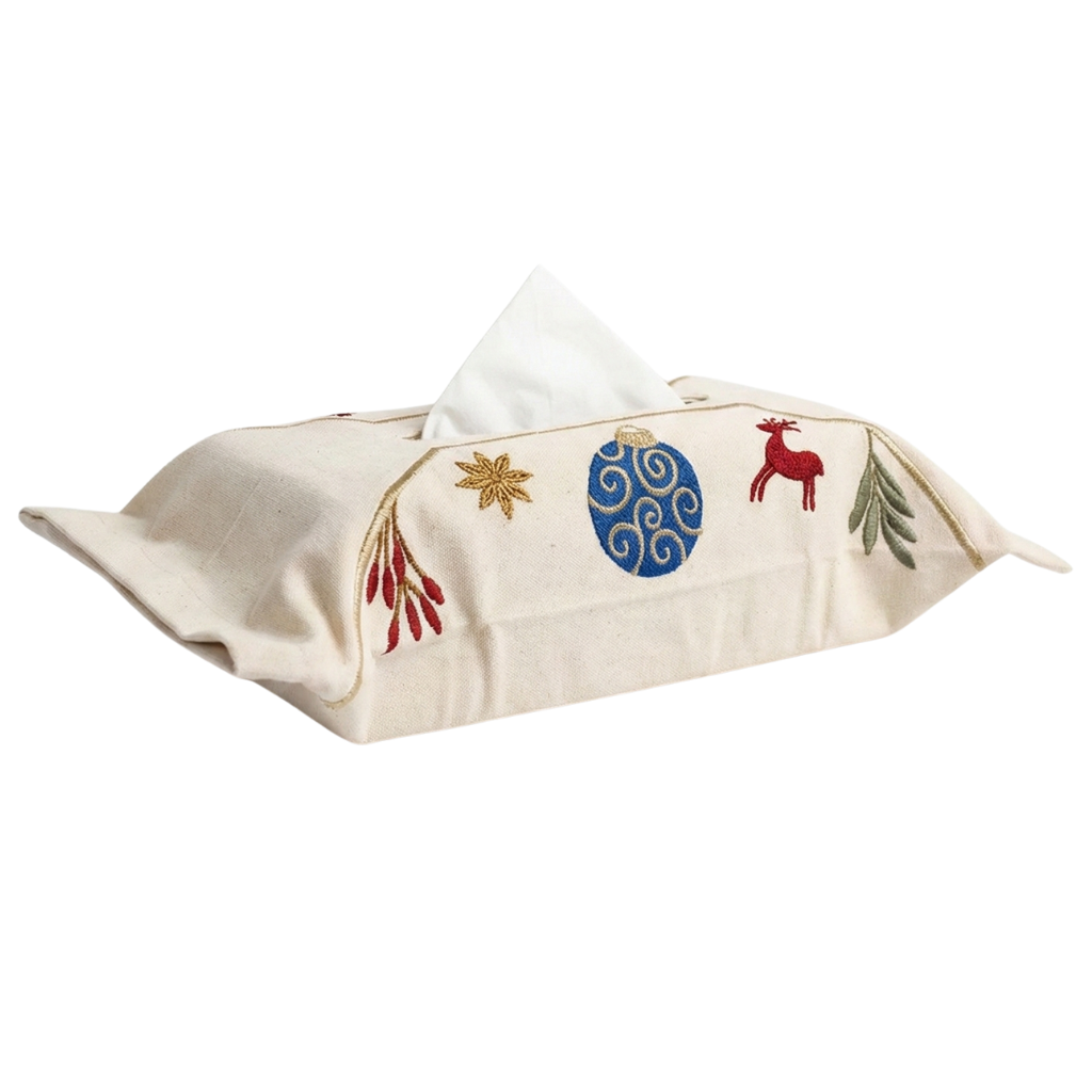 Festive Ornaments Tissue Box Cover 0
