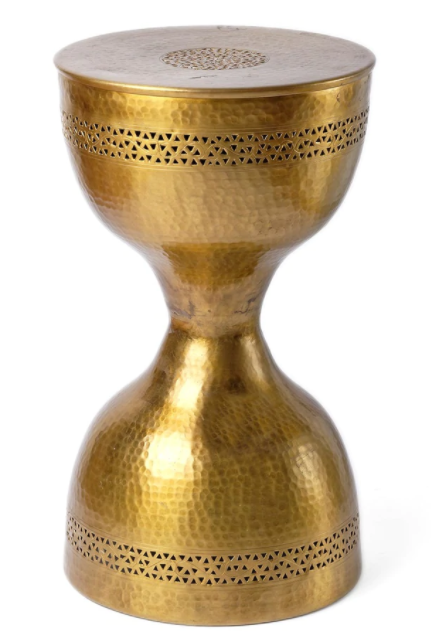 Tabla M Table - Small - Hand Craved Design - Round Top 0