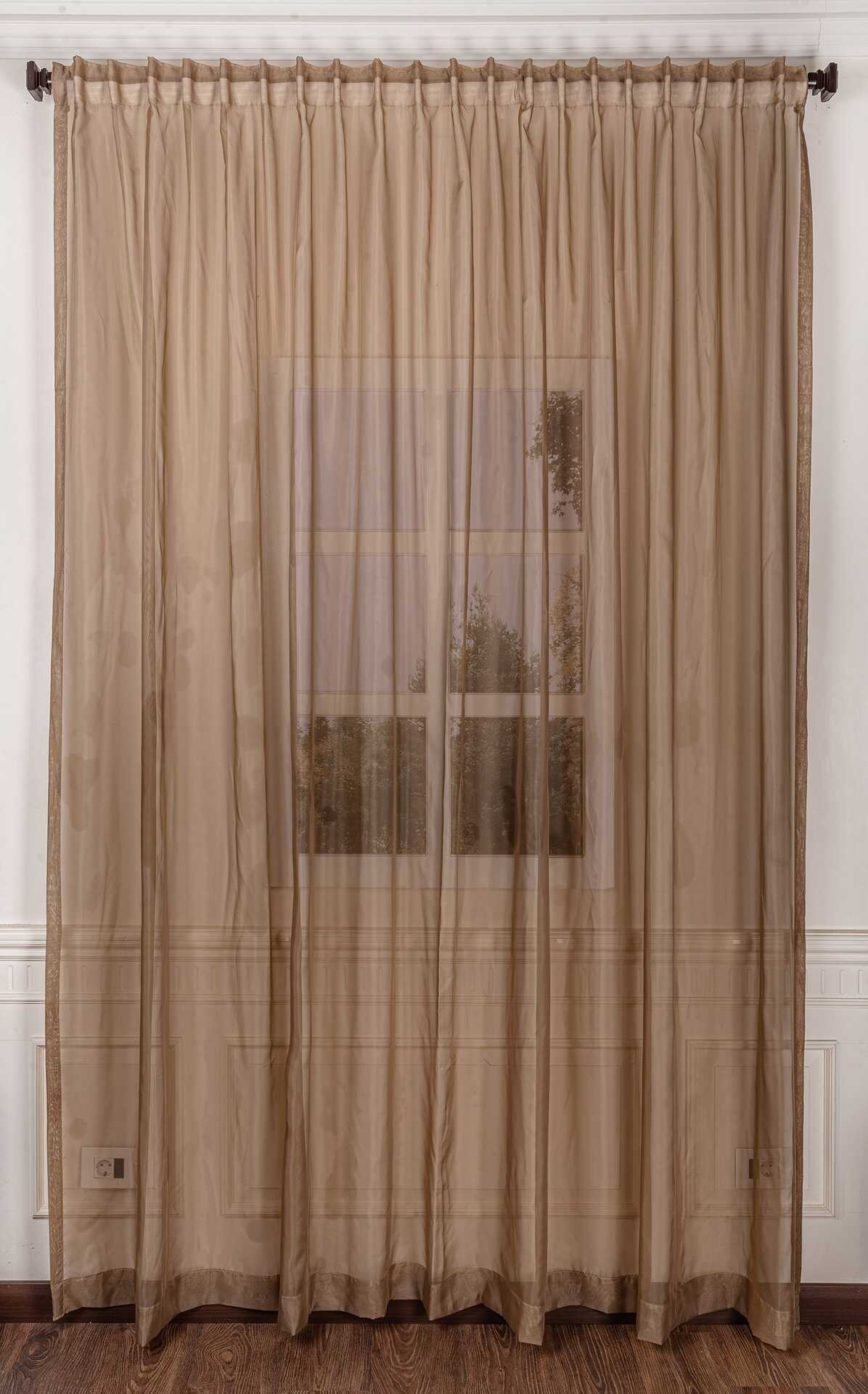 Groovit Plain colored voile sheer Curtains Color greige-1Panel 300cmX280cm 0