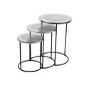 Trible Set Hammered Aluminum Tables - Round Design 0