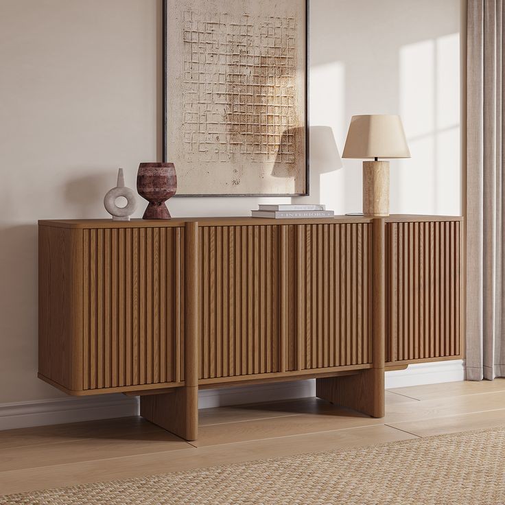 Sabina Sideboard - Oak Veneer And Red Beech Wood 0