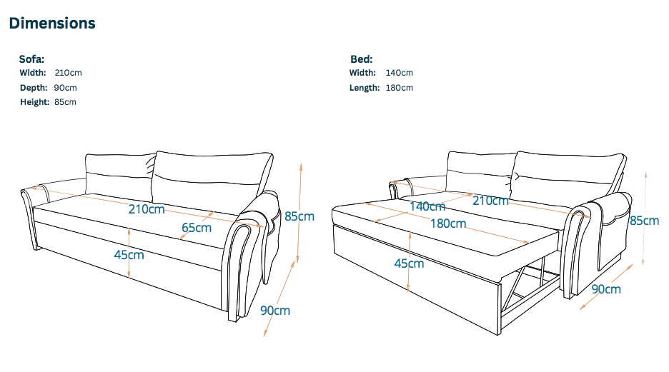 Miami Pull Out Sofa Bed - Double Bed - Fully Upholstered 1