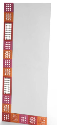 Dandasha Mashrabeyya Wooden Mirror With Stainless Steel Inserts 0