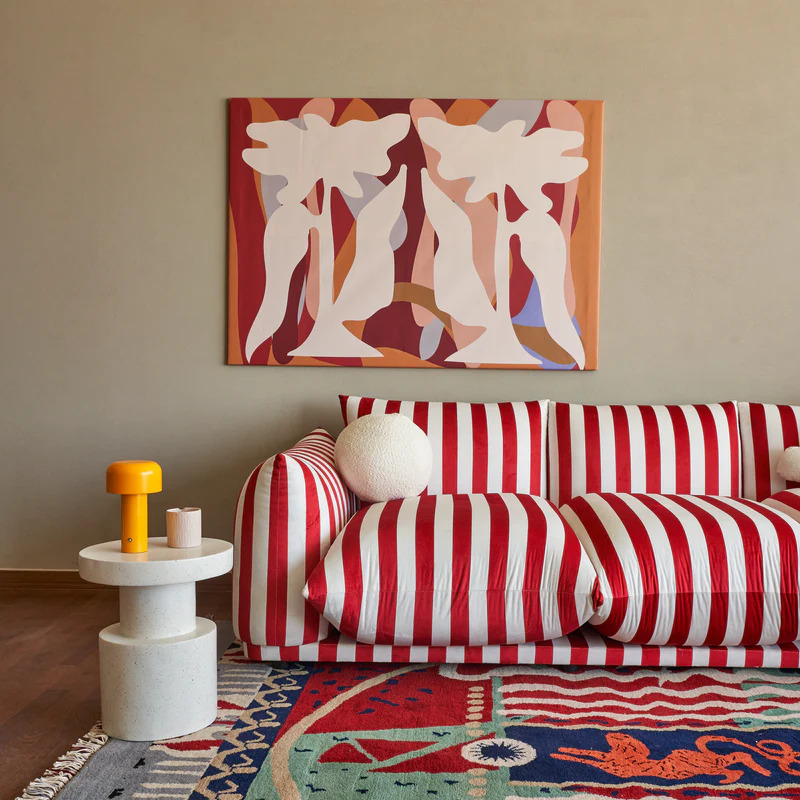 Tokio 3-Seater Sofa - Striped Velvet 1