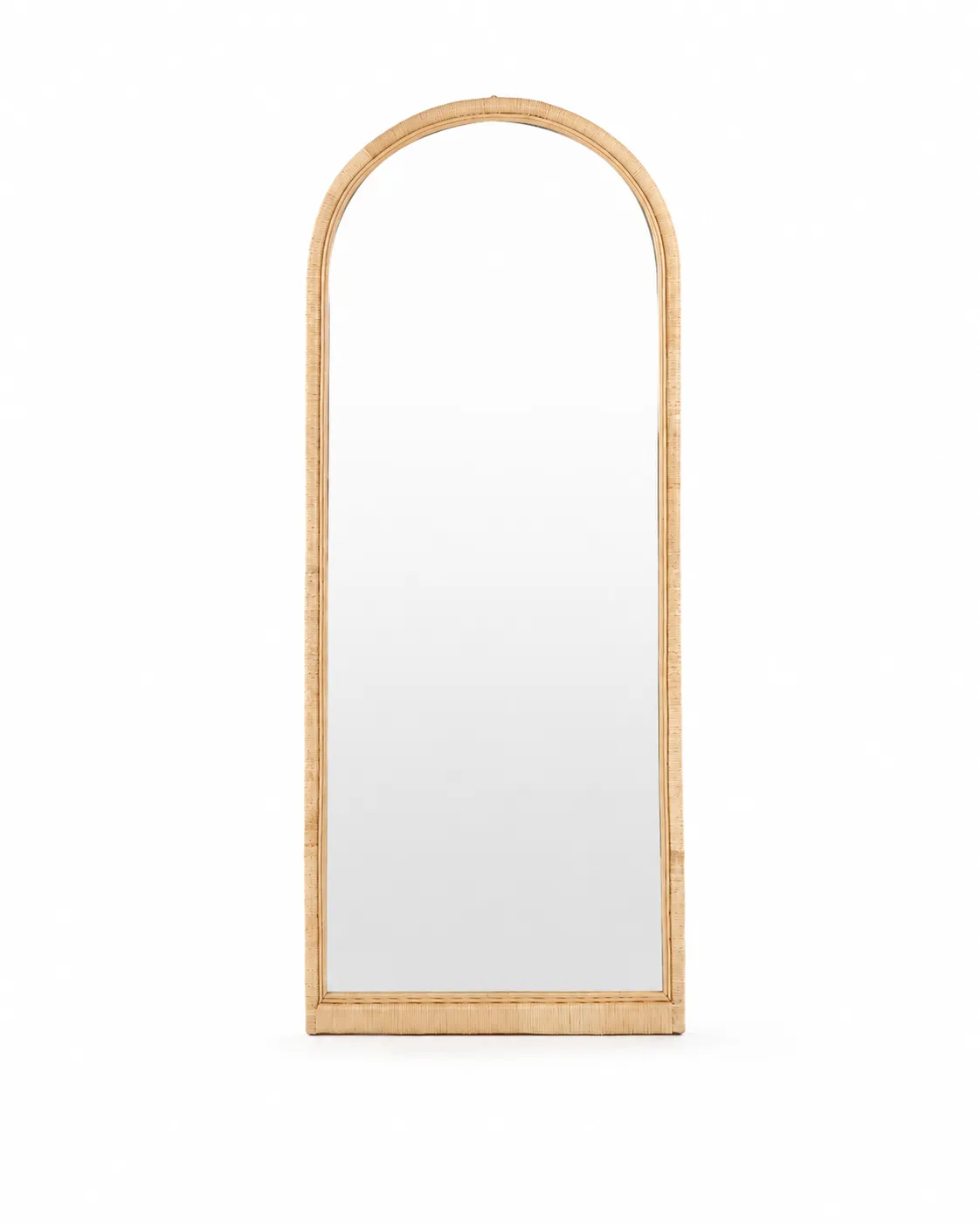 Isla Eco-Friendly Arched Mirror With Premium Bamboo and Rattan image