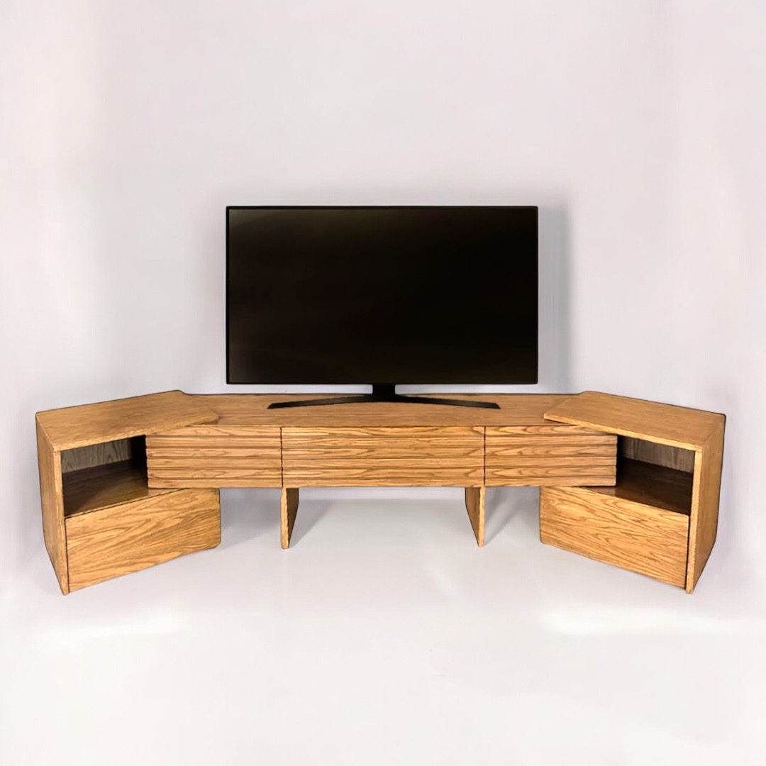 Corner TV Unit - Elegant Oak Finish 0