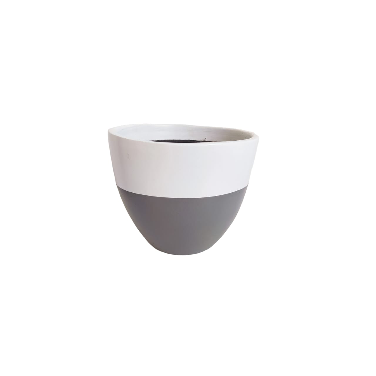 Grey & White Decorative Plant Pot - 40 cm 0