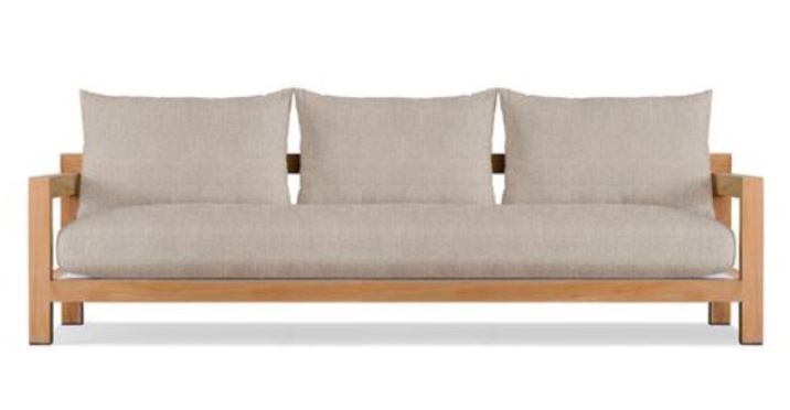 Outdoor Sofa With a Wooden Frame 240 0