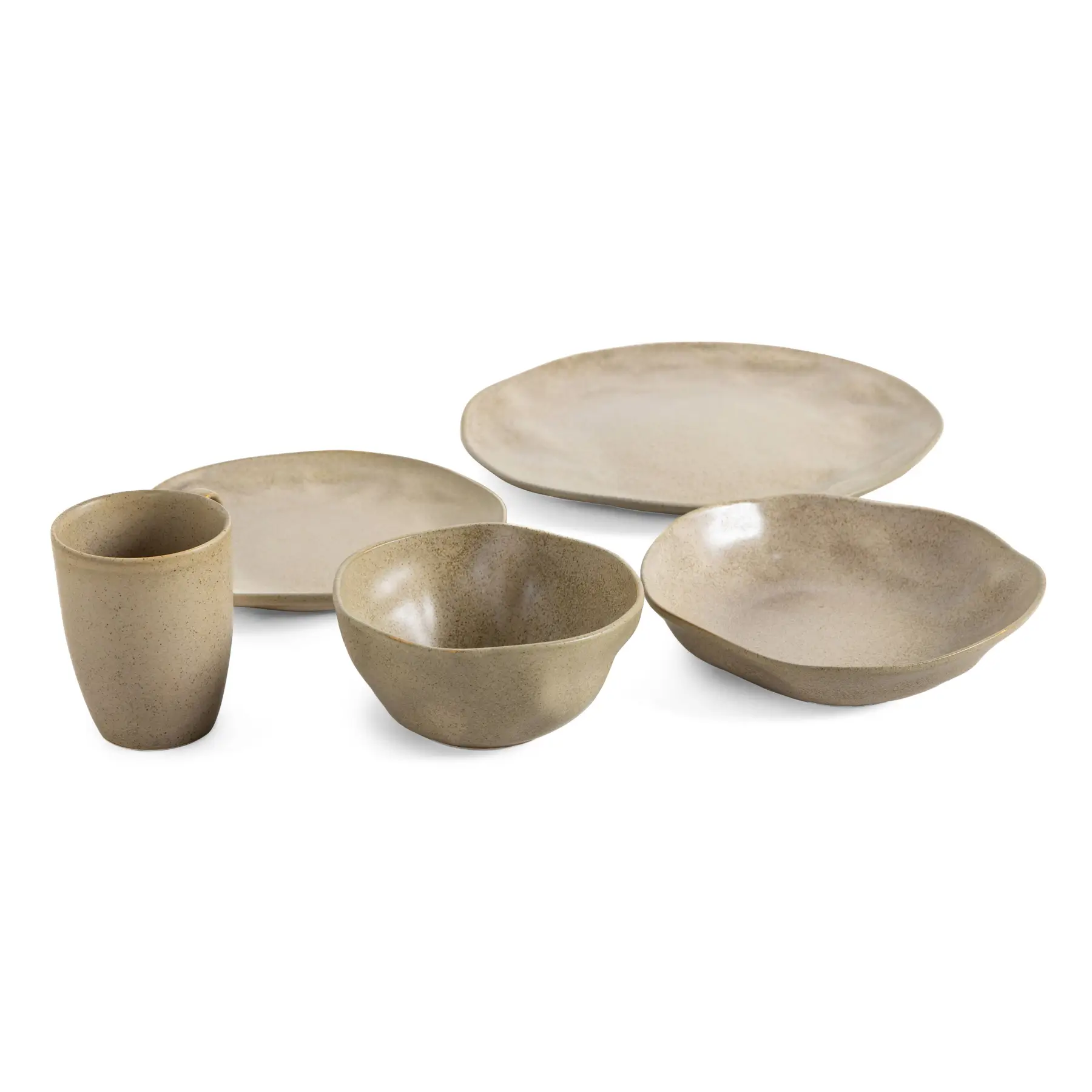 Organic Beige Stone Dinnerware Set 1