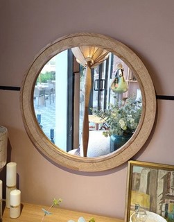 Cora Round Cane Wall Mirror – Stylish Rustic Home Décor 0