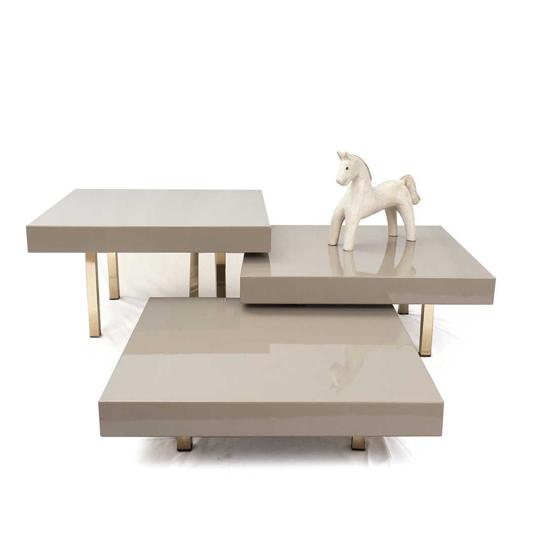 Plateau Coffee Table Set of 3 - High Gloss Lacquered Wood 0