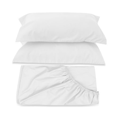 White Fitted Sheet + Pillowcases (350 TC) image