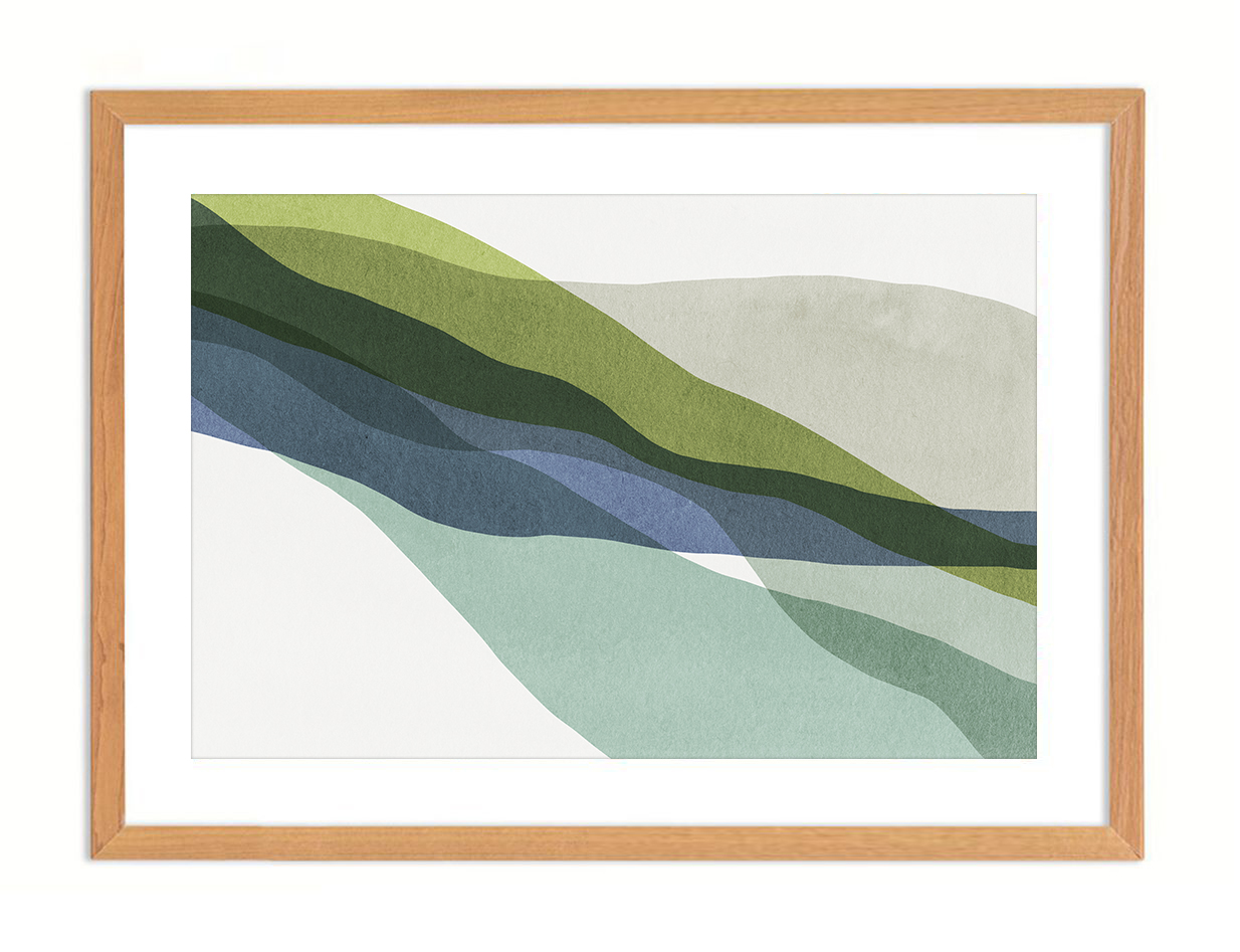 Abstract Blue Green Artwork 0