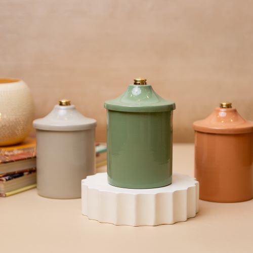 Clean Cotton Scented Pyramid Candle Cup Green 1