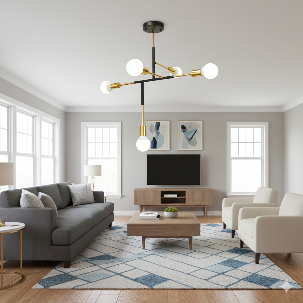 Ceiling Lamp-Black & Gold YL235 2