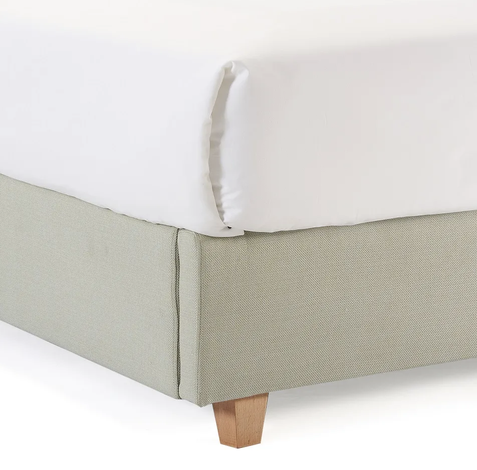 Lino Upholstered Bed With Beech Legs 3