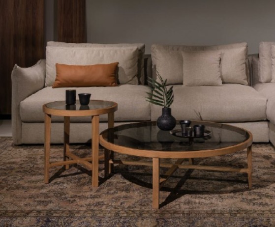 Barcelona Wooden Coffee Tables With Glass Tops 1