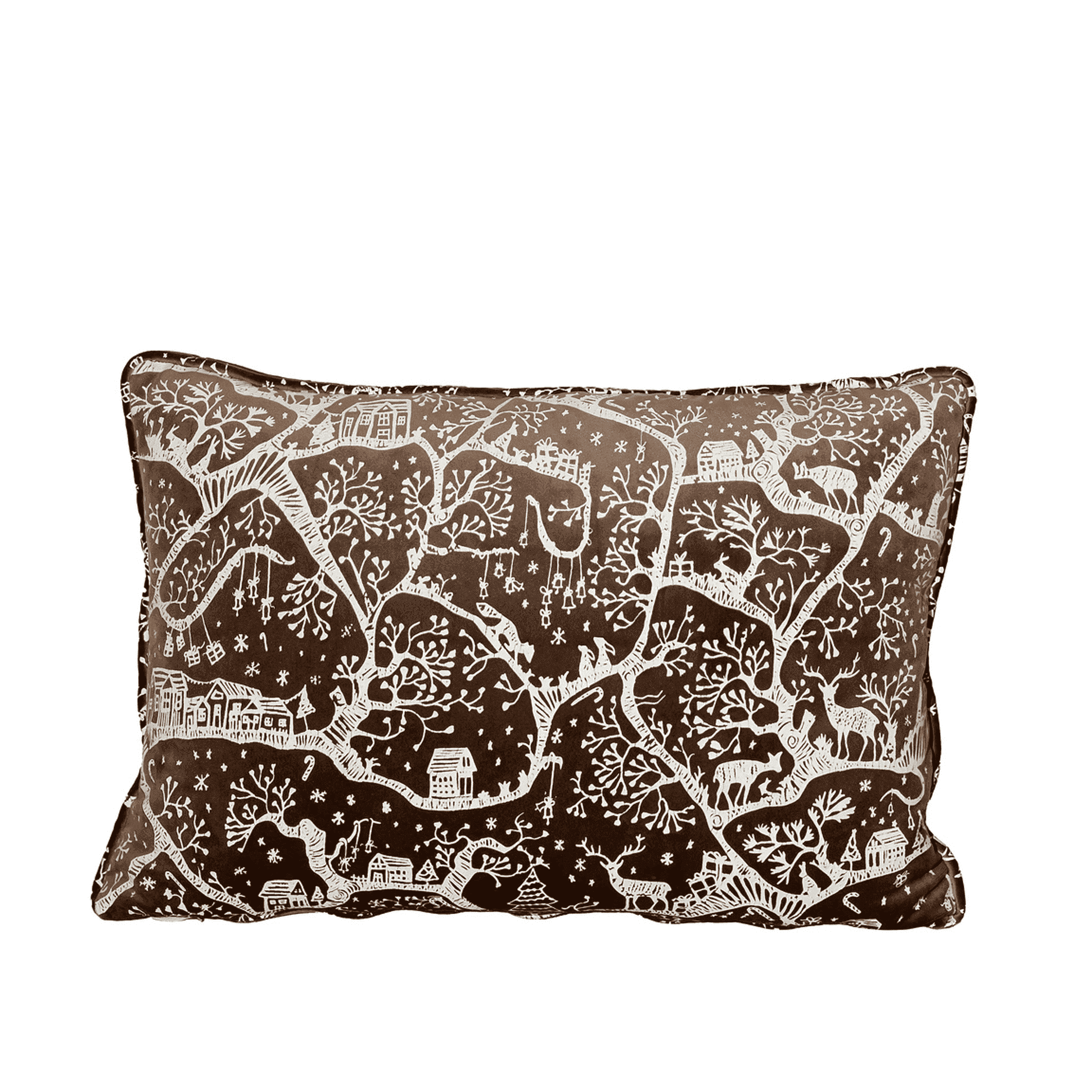Forest Scene Decorative Cushion – Cozy Velvet Cushion 0