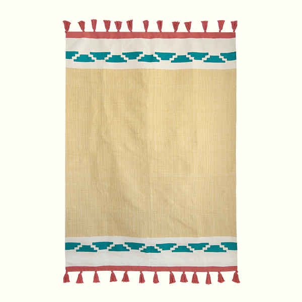 Plateau Handwoven Cotton Rug – Bohemian Tassel Design 0
