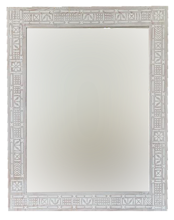 Ethnic Patterned Wall Mirror – Rectangular Design With Intricate Border 0