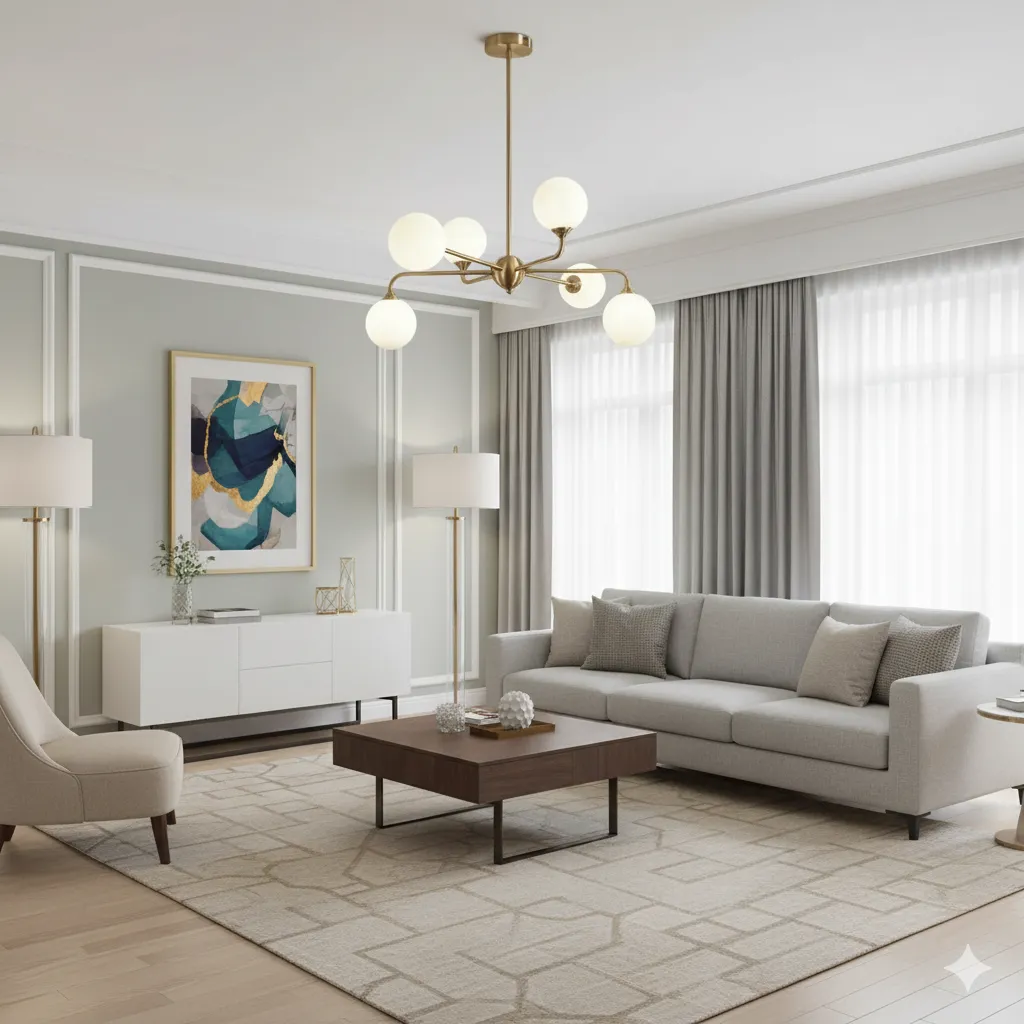 Modern Steel Ceiling Lamp With 6 Opal Globes Gold - YL738 1