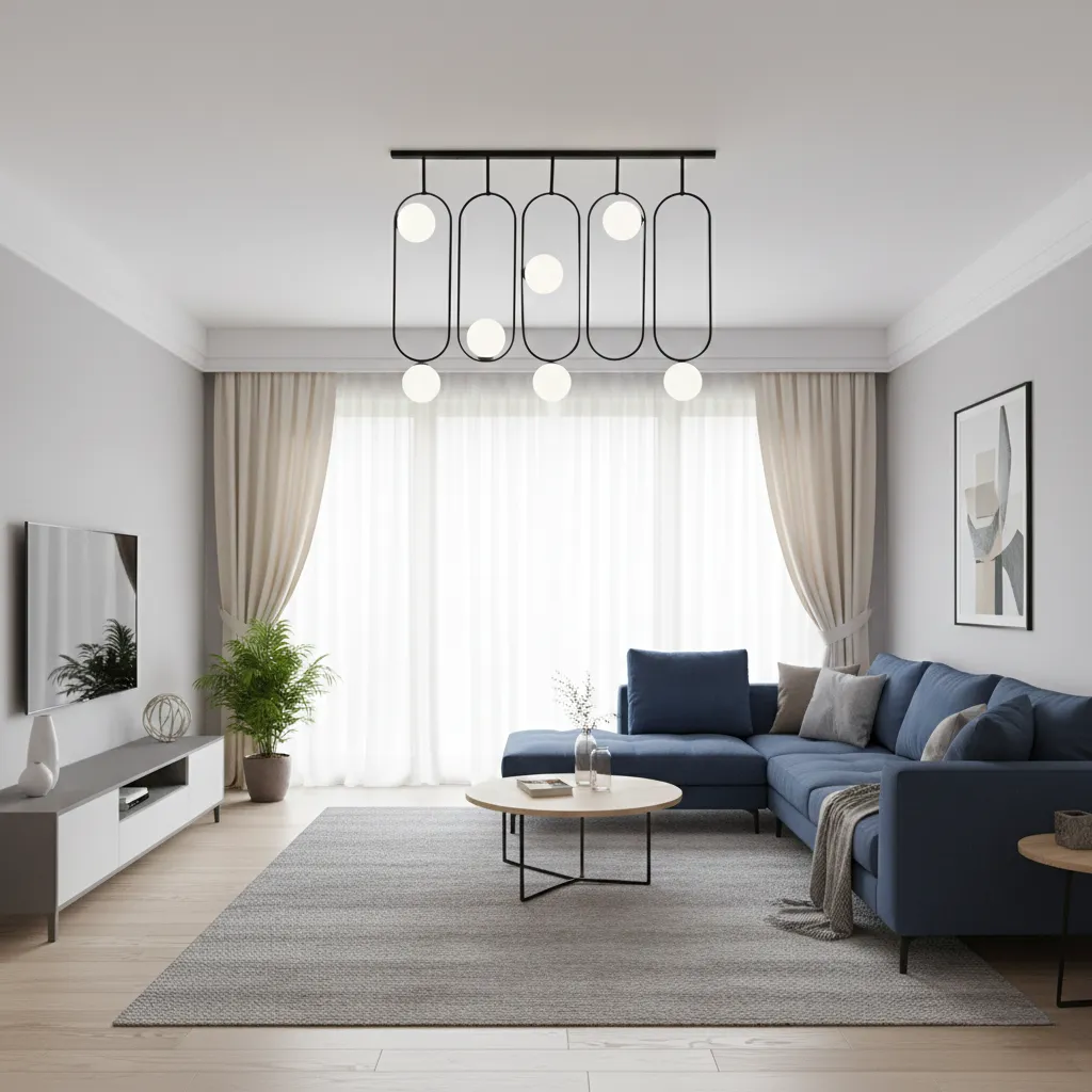 Oval Frosted bulb pendant 1