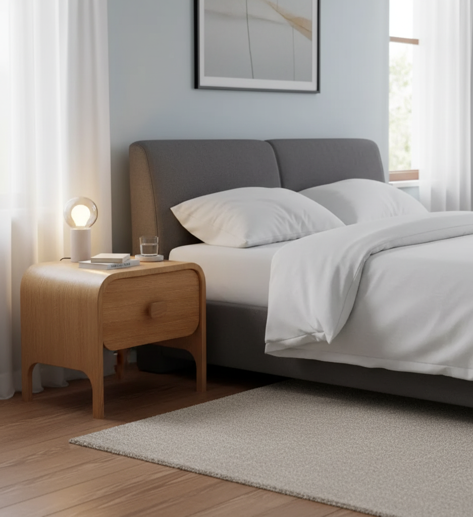 Foli Night Table - 2 Drawers - White Color 1