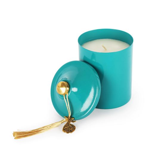 Lavender & Jasmine Scented Pyramid Candle Cup Turquoise 0