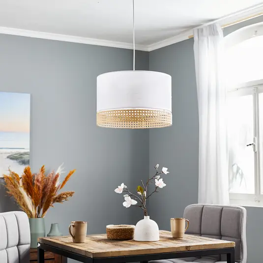 Amber Modern Pendant Straw and White - YLM014 1