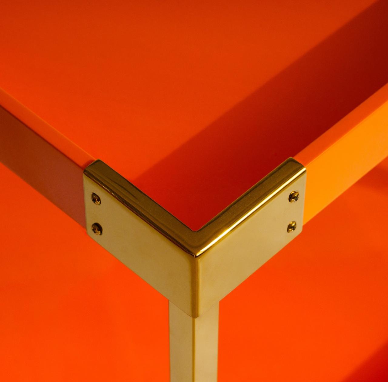 Side Table - Stainless Steel Frame - 2 Wooden Levels 3