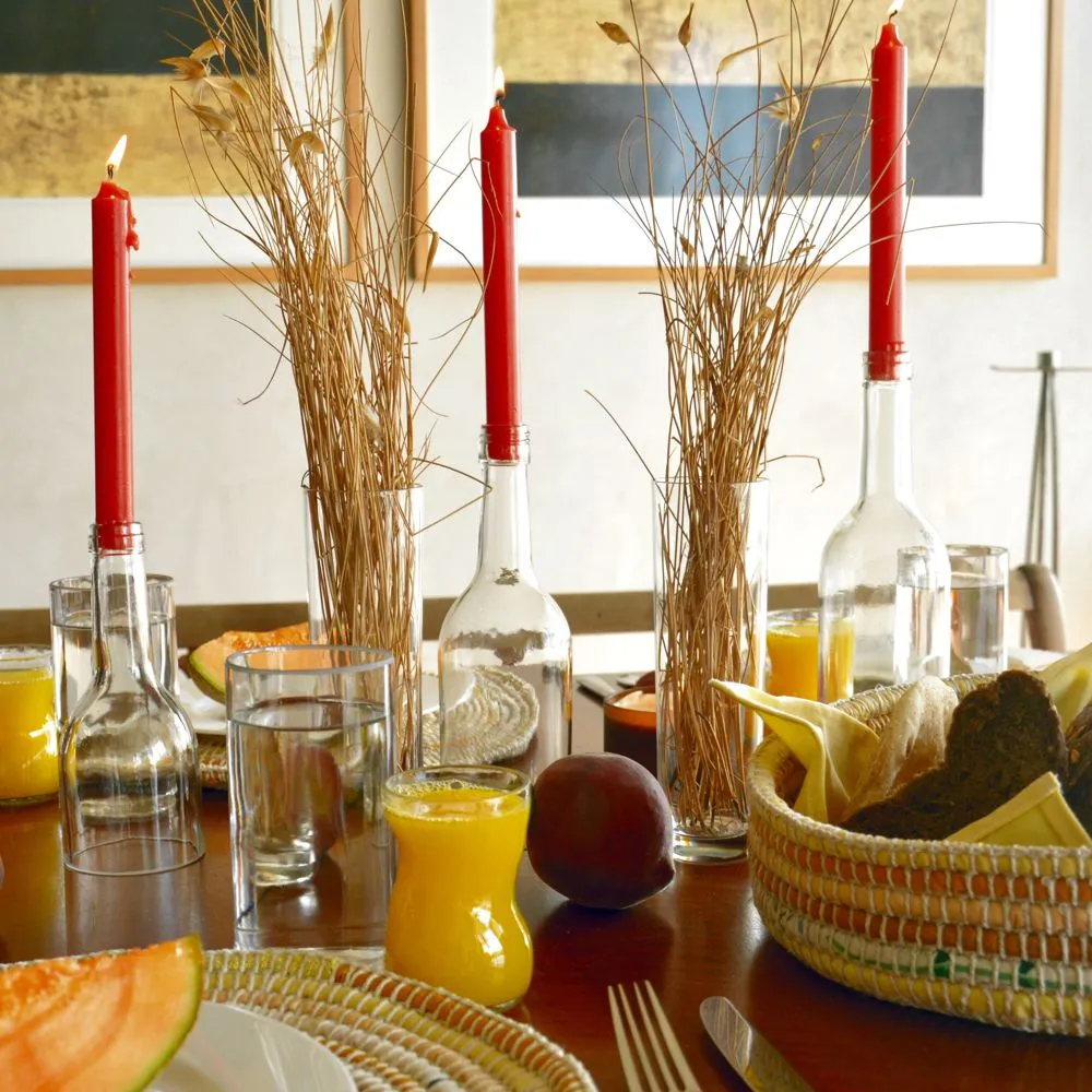 Glass Bottle Candle Holder Set – 3 Heights 1