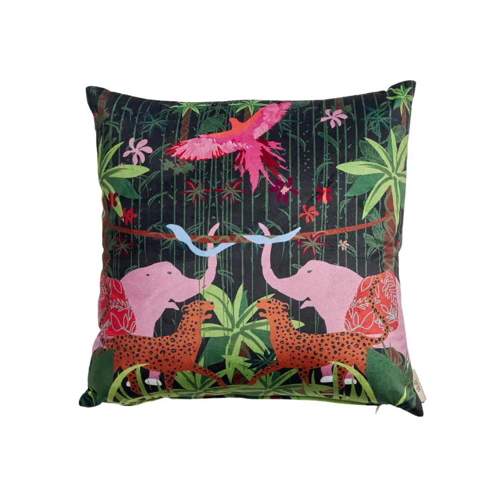 Pink Jungle - Velvet Cushion image