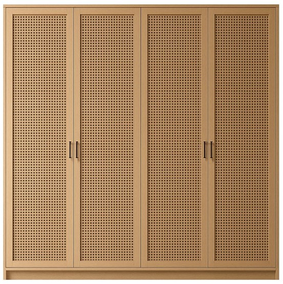 Bay Cane Hinged Wardrobe 0