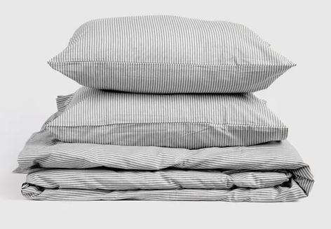 Percale Duvet Cover Set - RUNWAY CHARCOAL