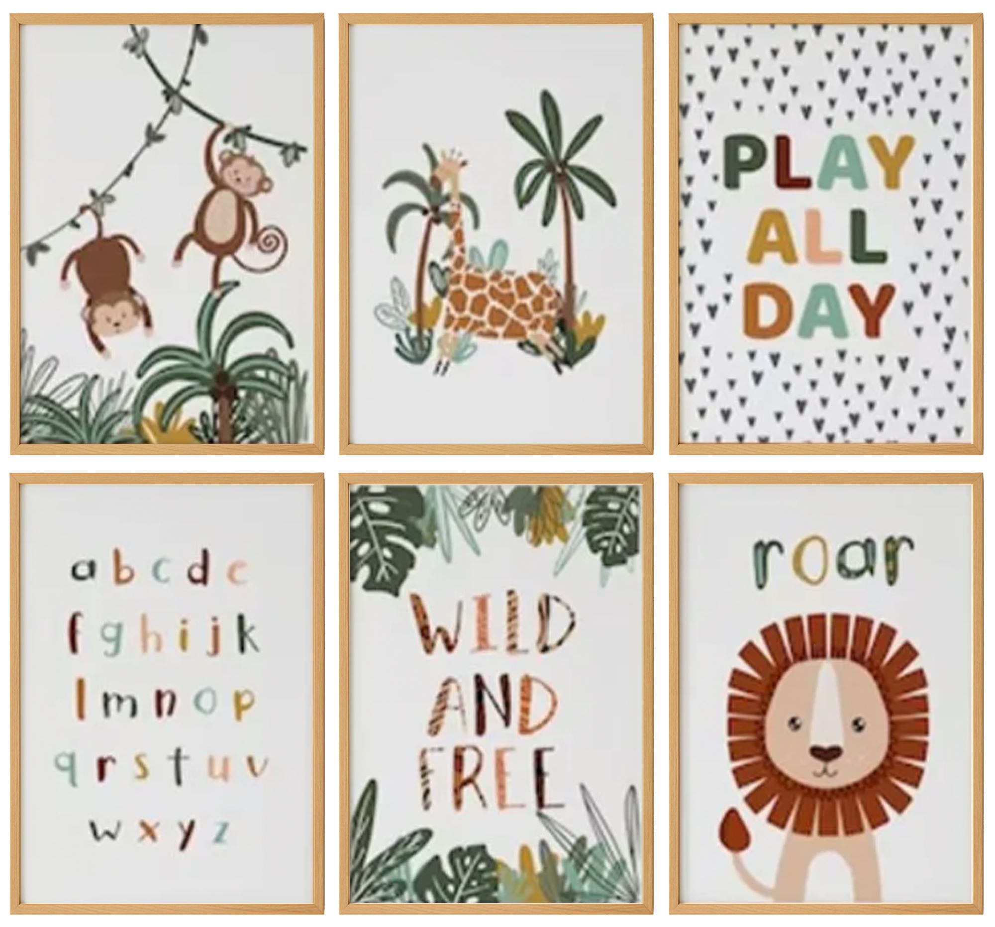 Kids Jungle Gallery Wall Set of 6 image