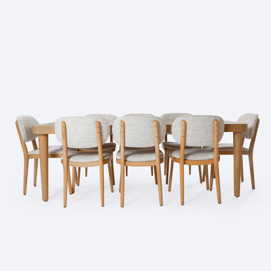 Mersal Beech Wood Dining Table with Oak Veneer Finish 3