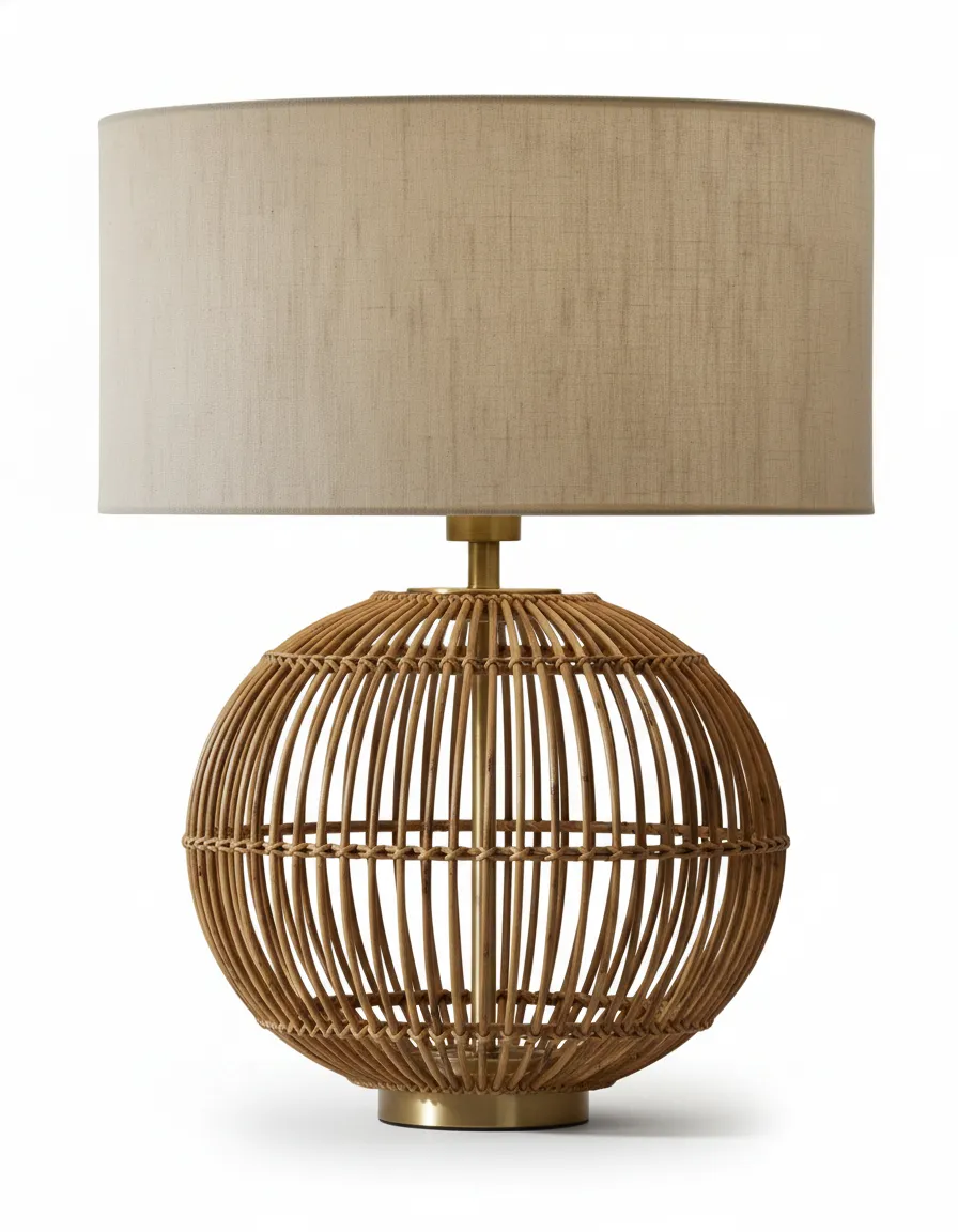 Bamboo Sphere Side Lamp 0