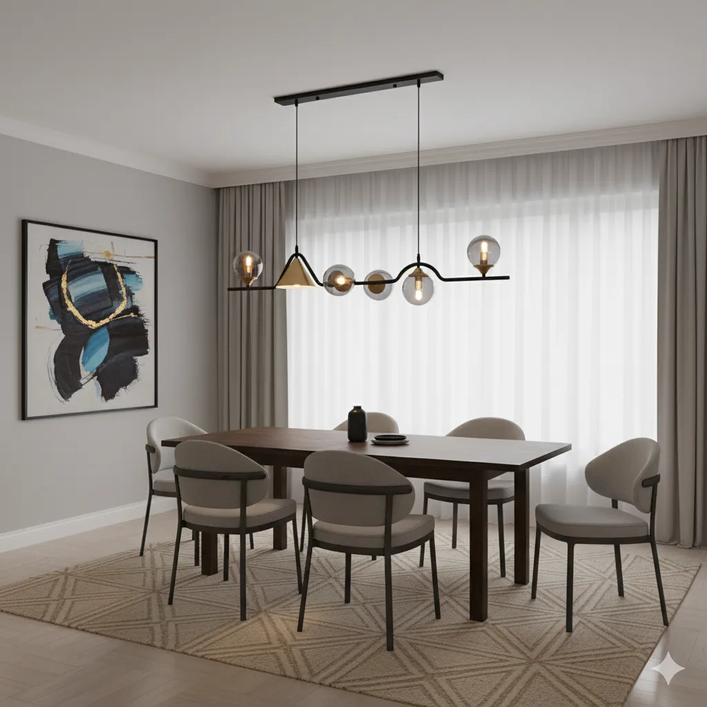 Black & Gold Ceiling Lamp – Modern Art Deco Glow – YL760 1