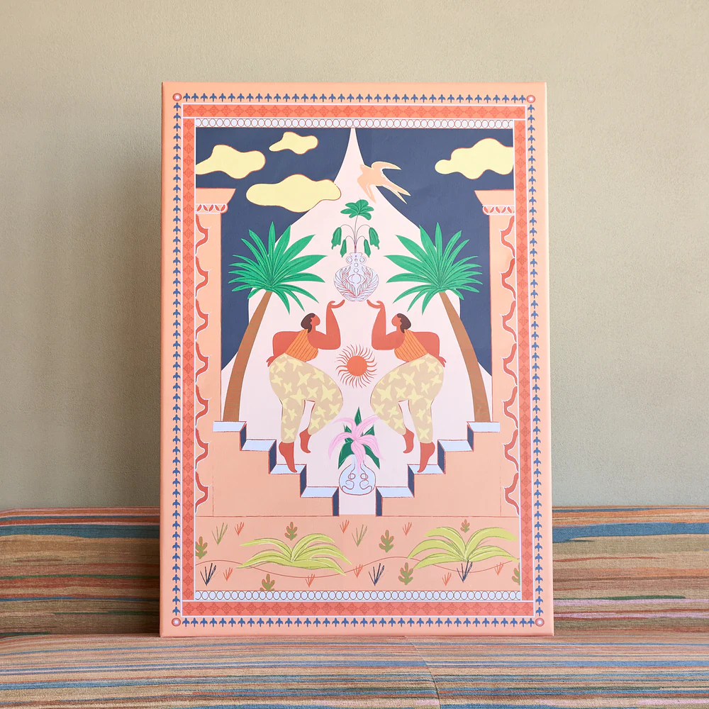 Casablanca-Inspired Wall Art Canvas – Moroccan Architecture & Earthy Tones 1