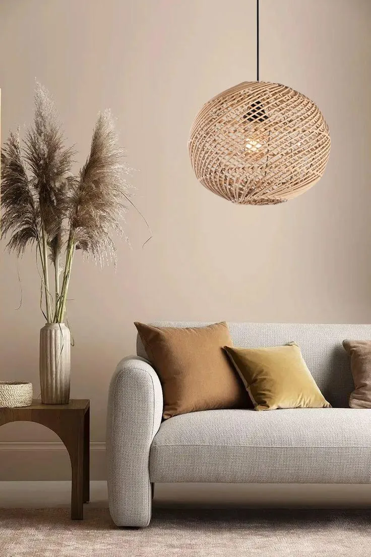 A beige bohemian ceiling light with one BL45 bulb 1